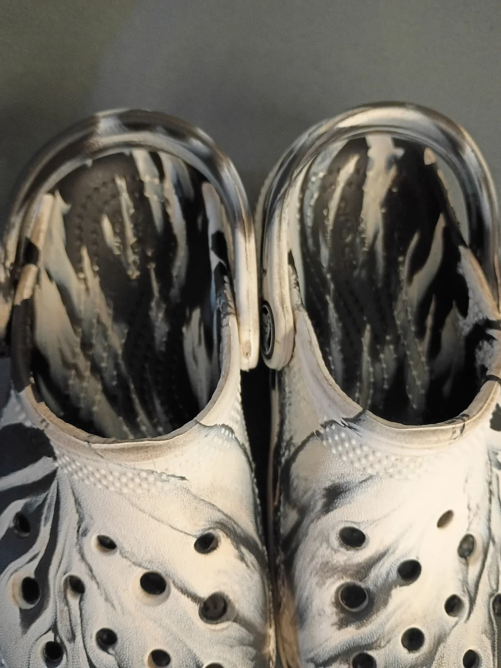CROCS Kids Black & White Swirl Clogs - Comfortable Slip-On Shoe